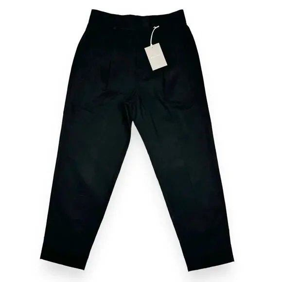 Everlane Women's The Tencel Way High Taper Pant Size 10 Black Ankle Pleated